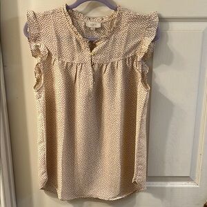 LOFT Cream Polka Dot Women's Top